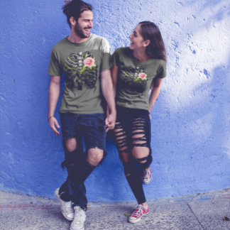 T-shirt Je t'aimerai toujours cœur rose graphique