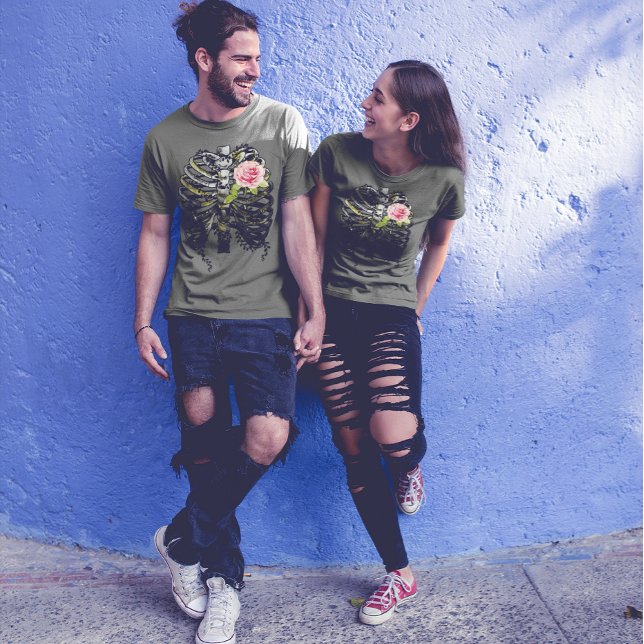 T-shirt Je t'aimerai toujours Rose du coeur Graphique (Créateur téléchargé)