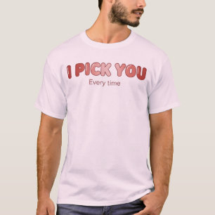 T-shirt "Je te choisis à chaque fois" Citation de typograp