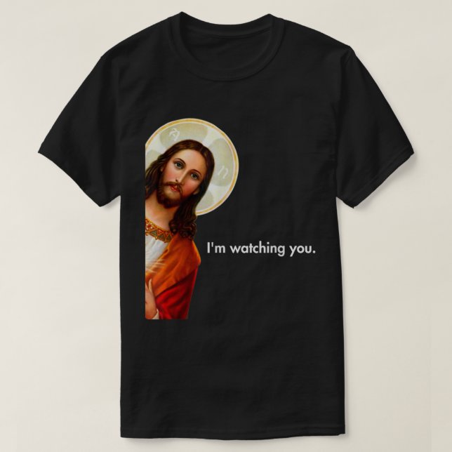 T-shirt Je Te Regarde Drôle Jeter Jésus-Christ (Design devant)