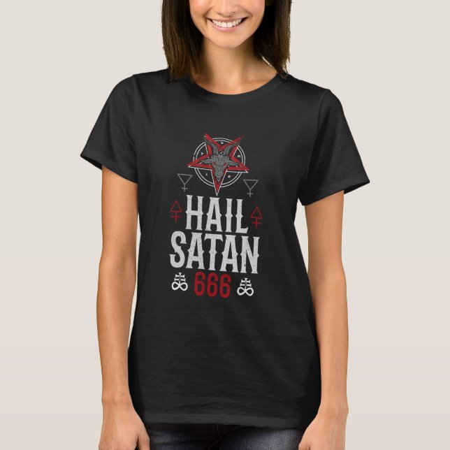T-shirt Je te salue Satan I Satanisme I Black Death Metal (Devant)