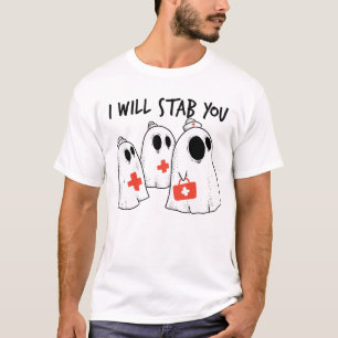 T-shirt Je Te Te Te Te Fantôme Infirmière Drôle Halloween 