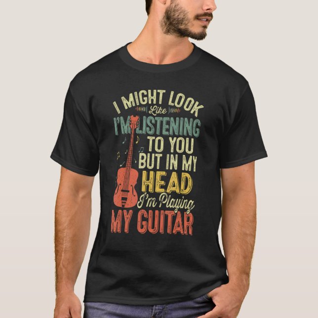 T-shirt Je t'écoute Drôle Guitare Musiques Hommes Amoureux (Devant)