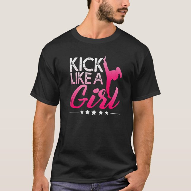 T-shirt Je Tire Comme Une Fille Karaté Kickboxing Girl (Devant)