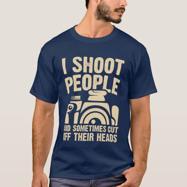 T-shirt Je Tire Des Gens Photographie Caméra Drôle (Devant)