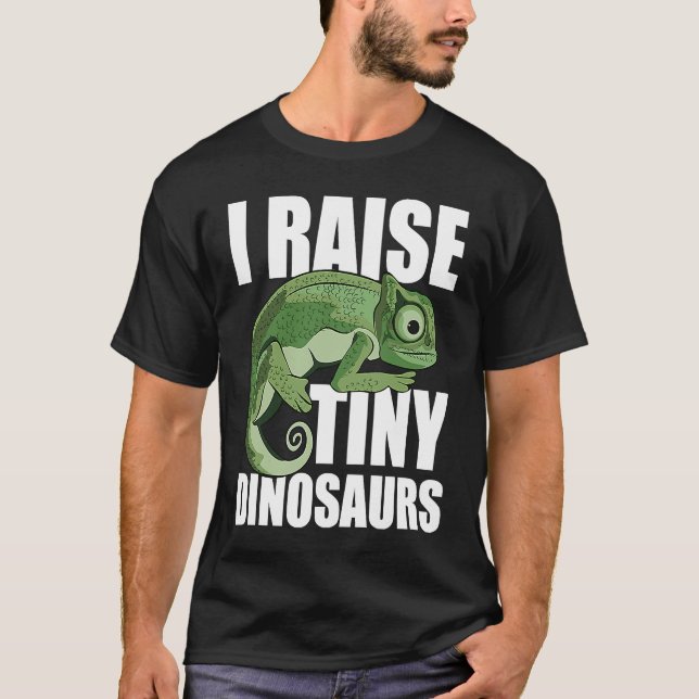 T-shirt Je tire des petits dinosaures drôles caméléon (Devant)