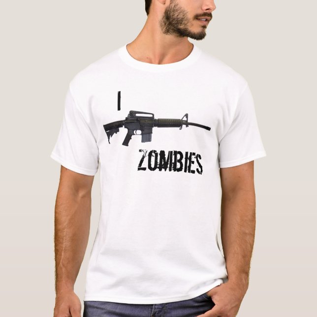 T-shirt Je tire les zombis AR-15 (Devant)