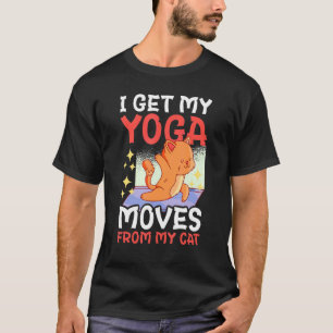 T-shirt Je tire mes mouvements de yoga de mon chat avec un
