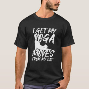 T-shirt Je tire mes mouvements de yoga de mon chat Bonne f