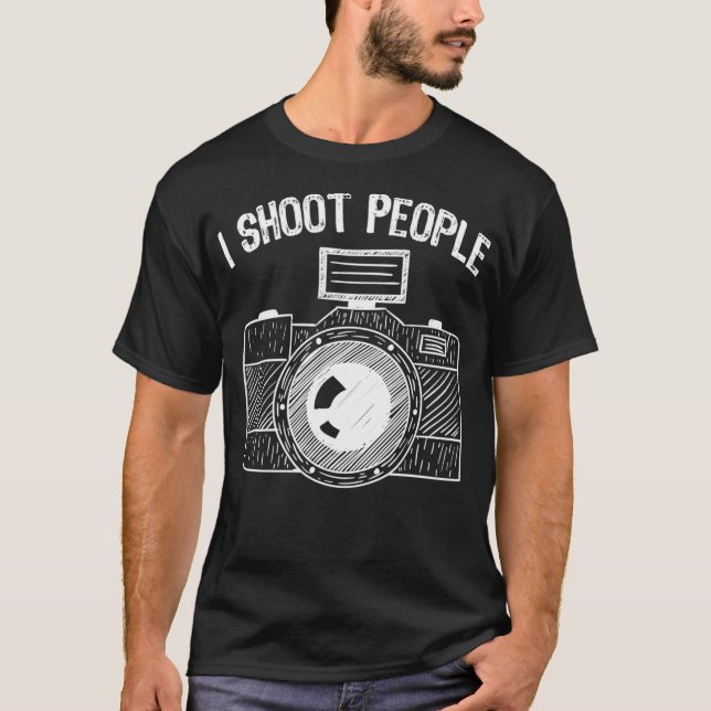 T-shirt Je tire sur les gens drôle Hobby Photographe Photo (Devant)