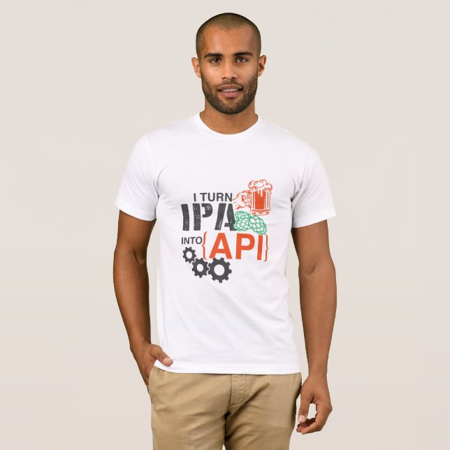 T-shirt Je transforme IPA en api (Devant entier)