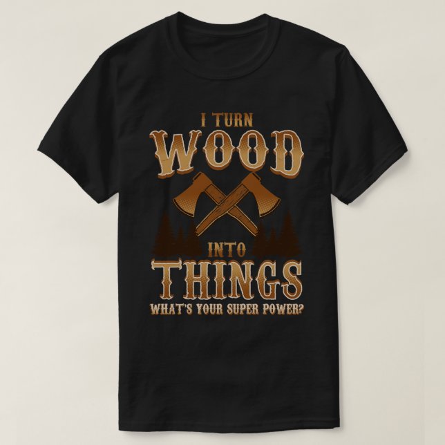 T-shirt Je transforme le bois en objets Enceinte (Design devant)