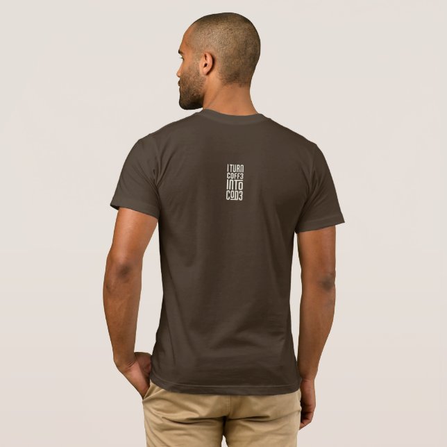 T-shirt Je Transforme Le Café En Code Programmeur  (Dos entier)
