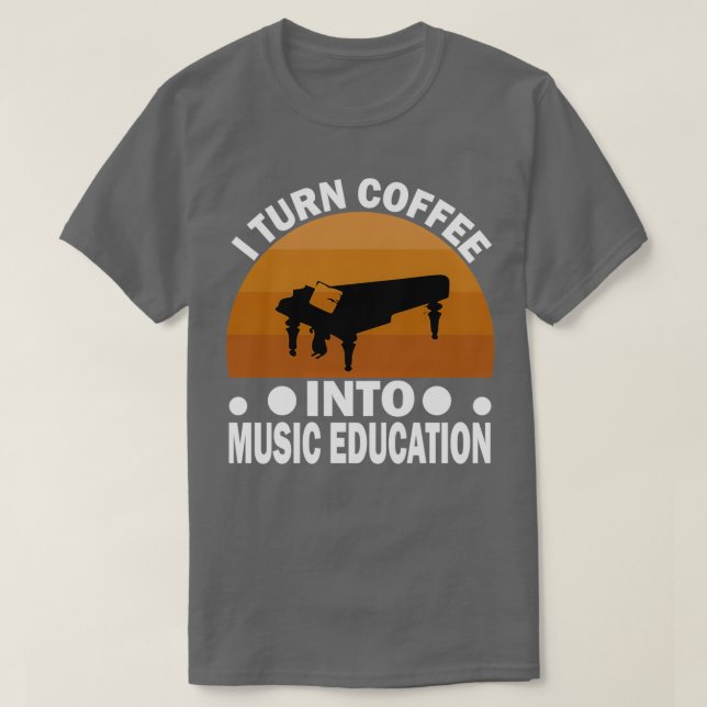 T-shirt Je Transforme Le Café En Musique Enseignement Seco (Design devant)