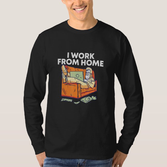 T-shirt Je Travaille À Partir De Home Office Employé Entre (Devant)