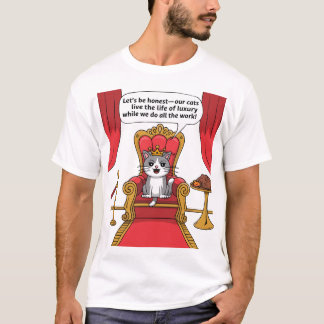 T-shirt Je travaille dur afin que mon chat puisse avoir un