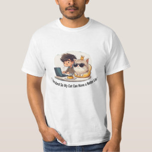 T-shirt Je travaille dur pour que mon chat ait une meilleu