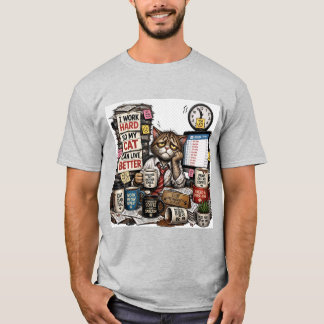 T-shirt Je Travaille Dur Pour Que Mon Chat Puisse Mieux Vi