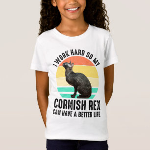 T-Shirt Je travaille dur pour que mon Cornish Rex ait une