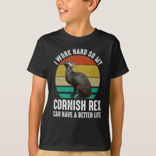 T-shirt Je travaille dur pour que mon Cornish Rex ait une 