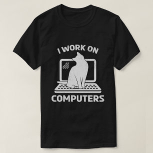 T-shirt Je Travaille Sur Ordinateur Cadeau Drôle Pour Amat