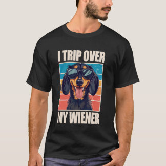 T-shirt Je trébuche sur mon dachshund wiener