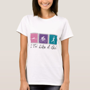 T-shirt je tri comme une fille (Triathlète)