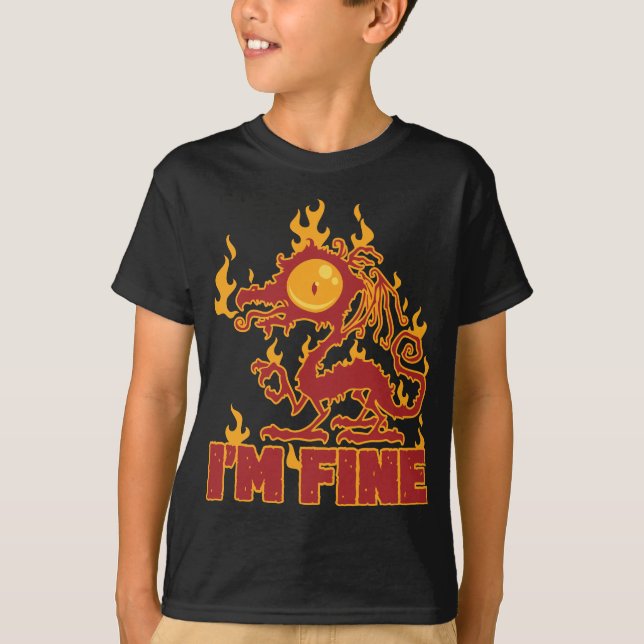 T-shirt Je vais bien brûler le dragon (Devant)