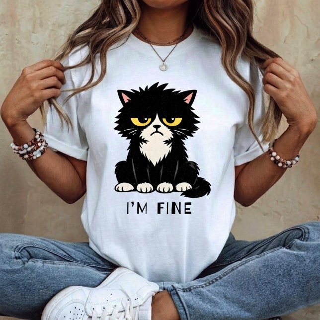 T-shirt Je vais bien - Chat drôle (Créateur téléchargé)