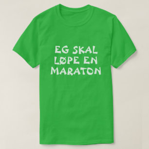 T-shirt Je vais courir un marathon en norvégien vert