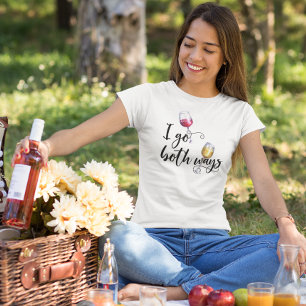 T-shirt Je vais dans les deux sens Vin Rouge Vin Blanc Hum