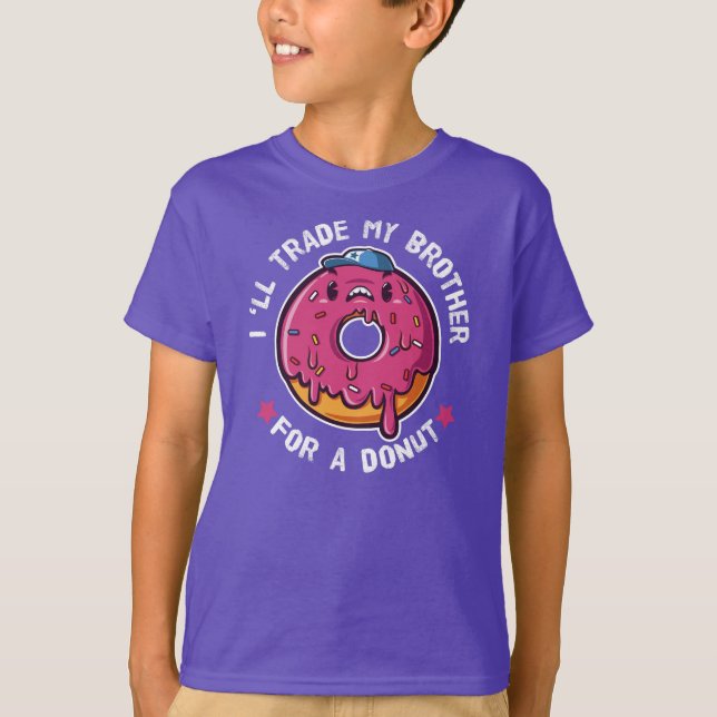 T-shirt Je Vais Échanger Mon Frère Pour Un Donut (Devant)