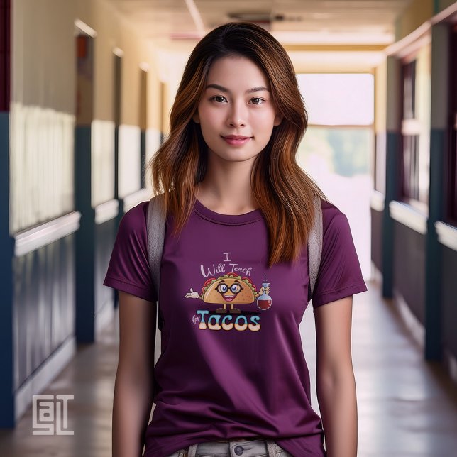 T-shirt Je vais enseigner pour des tacos Professeure Fémin (Créateur téléchargé)