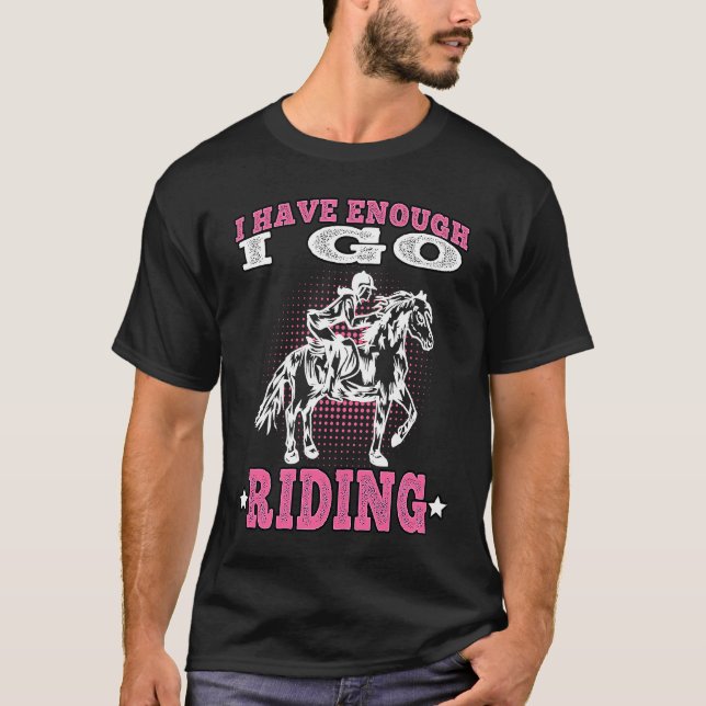 T-shirt Je vais équitation sur cheval équitation cavalier (Devant)