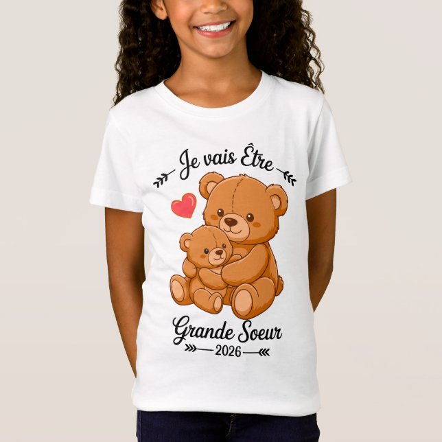 T-Shirt Je Vais être Grande Soeur  (Devant)