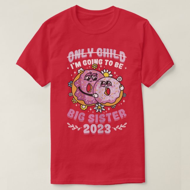 T-shirt Je vais être grande soeur 2023 Grossesse Annonce (Design devant)