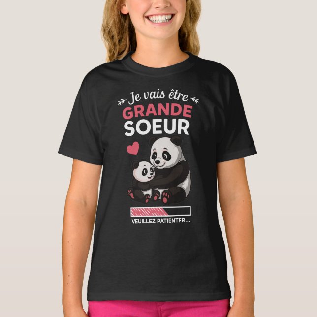 T-shirt Je Vais être Grande Soeur 2026 (Devant)