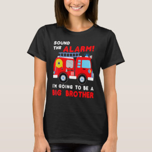 T-shirt Je Vais Être Un Big Brother Firetruck Baby Revea