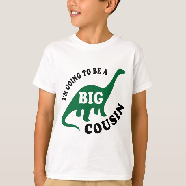 T-shirt Je vais être un grand cousin - dinosaure (Devant)