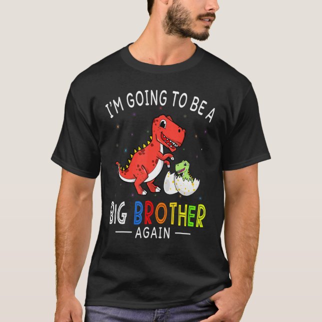 T-shirt Je vais être un grand frère à nouveau 2023 Dinosau (Devant)