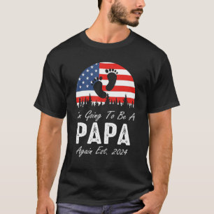 T-shirt Je vais être un papa à nouveau est 2024 US Drapeau
