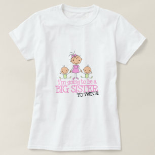 T-shirt Je vais être une grande soeur aux JUMEAUX