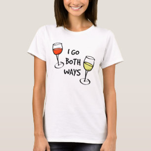 T-shirt Je vais les deux verres de vin de manières