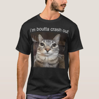 T-shirt Je vais m'écraser avec un chat idiot qui fixe
