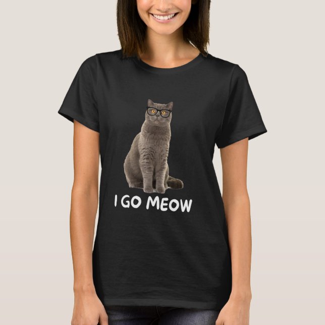 T-shirt Je Vais Meow Funny Chat Mème Drôle Chant (Devant)
