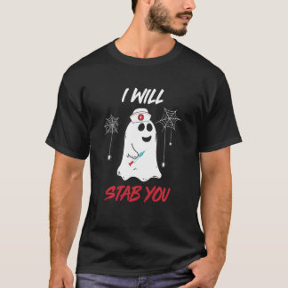 T-shirt Je Vais Te Te Te Nourrir Ghost Funny Halloween Cos