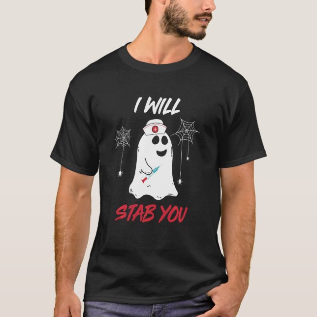 T-shirt Je Vais Te Te Te Nourrir Ghost Funny Halloween Cos (Devant)