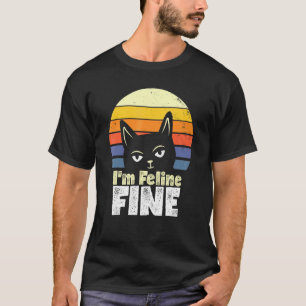 T-shirt Je vais très bien chat coucher de soleil