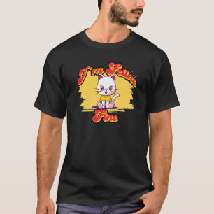 T-shirt Je vais très bien  Pun de chat mignon  1