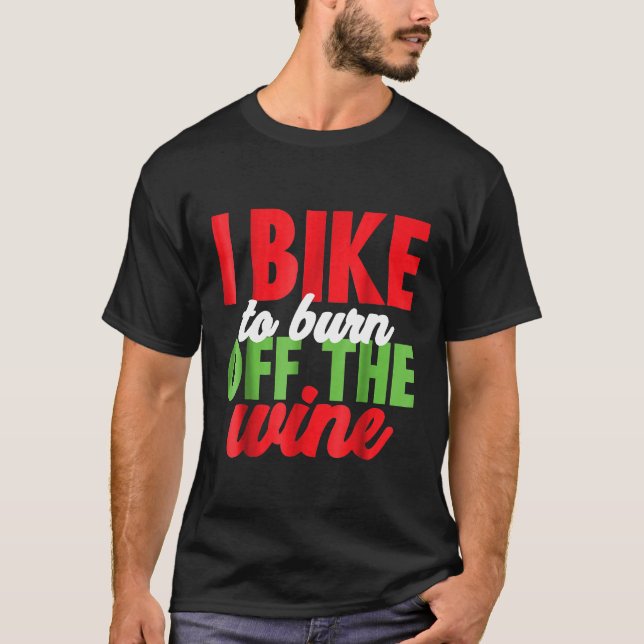 T-shirt Je Vélo Pour Brûler Du Vin Drôle Amateurs De Vins  (Devant)
